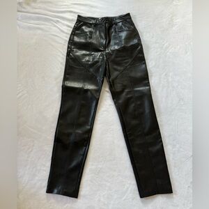 Black Wilfred Vegan Leather Pants. Size 2.